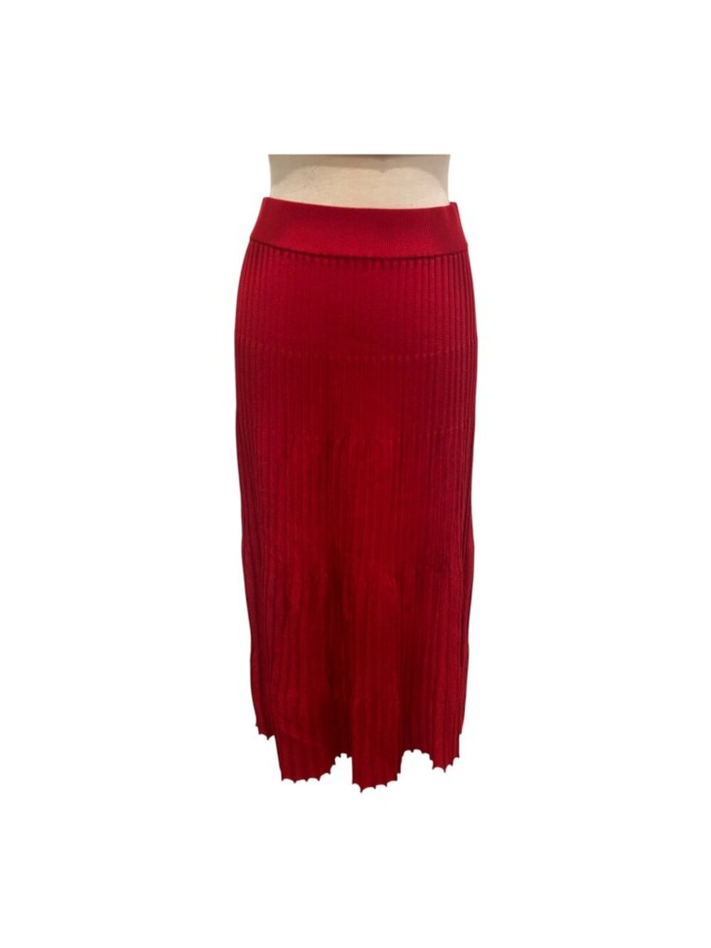 Serafina Australia Red Knit 2 Piece Skirt Set Size 10 Pleated Midi Sweater - Picture 5 of 12